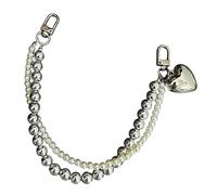 Oxxggkao Solide Double Chaîne Coeur Charme Téléphone Cordon Polystyrène Mobile Ceinture pour Transport Sécurisé pendant Voyage Travail Élégant Double Chaîne Téléphone Charm