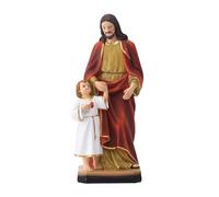 Oxxggkao Statue de la Sainte Famille en résine fabriquée à la main - Décoration religieuse pour la maison - Père et fils - Figurine catholique de bénédiction - Ornement religieux de bureau