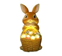 Oxxggkao Statue de lapin décorative à énergie solaire avec lumière en forme de fleur, ajoutant la touche parfaite à la décoration de jardin Statue solaire en résine