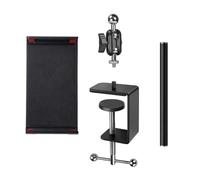 Oxxggkao Support de bureau pour téléphone et tablette avec 3 longueurs de bras de connexion et capacité de serrage de 50 mm pour le streaming à domicile, pince réglable