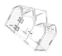 Oxxggkao Terrarium portable ventilé en acrylique pour reptiles pour flux d'air efficaces, nettoyage simple, habitat amphibien, réservoirs en acrylique pour habitat d'amphibien