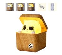 Oxxggkao Veilleuse pratique en forme de visage de chat avec couleur réglable - Portable - Lumière LED pour chambre à coucher - Texture idéale pour table de chevet - Transducteur de mouvement
