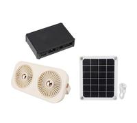 Oxxggkao Ventilateur d'extraction solaire étanche avec double manostat USB pour poulailler, abri de jardin, ventilation résistante aux intempéries