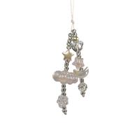 Oxxggkao Y2K Chaîne de téléphone en forme d'étoile avec breloque en forme de fleur et perles pour sac à dos ornement porte-clés en acrylique pour clés de voiture, C, taille unique