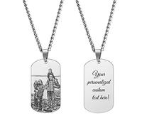 OXYEFEI Collier personnalisé avec plaque d'identité pour chien avec gravure gratuite de texte et d'images, collier avec pendentif en acier inoxydable, cadeau de Noël pour les couples