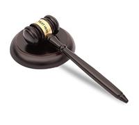 OXYEFEI marteau juge personnalisable marteau en bois et bloc de son fabriqué personnalisé rond pour avocat, juge, étudiant, vente aux enchères (1)