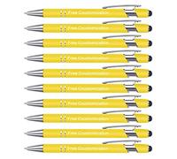 OXYEFEI Stylet capacitif Deux-en-Un et Stylo à Bille Compatible avec Les appareils à écran tactile, Stylo personnalisé avec nom,10 Ensembles par lot (Jaune Clair)