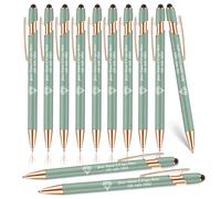 OXYEFEI Stylo Personnalisé,Lot de 12 Stylos Personnalisés Stylo Personnalisable avec Prenom Des Cadeaux Uniques Pour les Mariages, les Remises de Diplômes et les Anniversaires (Vert Clair, 12)