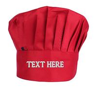 OXYEFEI Toque de Cuisinier Personnalisable avec brodée Un prénom, personnalisé Toque de Chef Femmes et Les Hommes pour Cuisine, hôtel, Restaurant (Rouge)