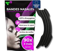 OXYFIT® | 90 Bandes Nasales Anti Ronflement (Nasal Strips) | pour Mieux Respirer et Stopper la Congestion | Écarteur Nasal Adhésif pour Sommeil et Sport (Black - 90)