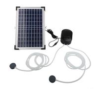 Oxygène solaire 15 W pour aquariums et petits bassins avec batterie de secours 7,4 V 4400 mAh, 3 modes réglables (haut/résistance/intermittent), débit d'air maximal de 3 L/min