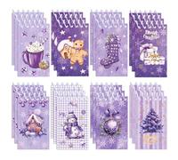 OXYLIPO Lot de 24 carnets à spirales violets de Noël