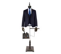 Oxylonty Mannequin de vitrine homme avec support en bois/métal, hauteur réglable, forme de robe masculine, corps pour affichage de vêtements et couture