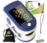 Oxymetre de doigt professionnel/écran à LED/saturometre de pouls/moniteur de fréquence cardiaque électronique/saturation en oxygène/capteur d'oxygene/sac de transport/piles incluses/notice en Français