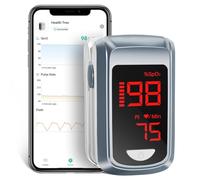 Oxymètre de Pouls Connecté Bluetooth, Saturomètre Intelligent, Surveillance Continue SpO2/PR/PI, Écran OLED Rotatif 4 Directions, Alarme Vibrante/Sonore, pour Sportifs et Patients Respiratoires