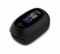 Oxymètre de Pouls, Oxymètre de Doigt, Pulsoximetre, Mesureur de saturation en Oxygène au doigt, Saturomètre Portable avec Moniteur de Fréquence Cardiaque pour Mesurer SpO2, PR, Piles Inclus Noir