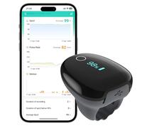 Oxymètre de pouls rechargeable O2 Ring, moniteur Bluetooth HealthTree pour suivi continu du SpO₂ et du rythme cardiaque
