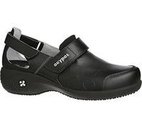 Oxypas Chaussures de Travail en Cuir - Salma - Sabot de Sécurité pour Femmes, Chaussures Antidérapantes et Confortables, idéales pour l'Hôpital et Les Soins, Blanc, 37 EU