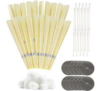OYACH Lot de 20 bougies d'oreilles pour le nettoyage (sans parfum) - En cire d'abeille naturelle non toxique - Avec filtre - Protection des oreilles - Pour la détente - Pour femme et homme (20 pièces,