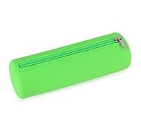 Oyachic Silicone Trousse Scolaire Pencil Case Ronde Sac à Crayons Ecole Papeterie Organisateur pour Stylos Maquillage Collégiens Adulte Ado (Green)