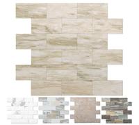 OYASIMI 10 PCS peler et bâton backsplash carreaux pour la cuisine, bâton étanche sur carreaux pour la salle de bain(30.5cm x30.5cm,Slate Beige)