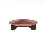 OYAT-Brasero de sol en acier coloris cognac Oyat Corten 100 - diamètre 100 x H 24,5 cm