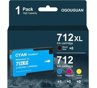 Oyate Cartouche D'Encre Remanufacturée 712 712Xl High Yield Pour Imprimantes Hp Designjet T650 T630 T230 T210 Studio Plotter (1 Cyan)[ENC944832]