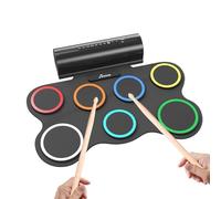 OYAYO Batterie électronique pour enfants, 7 pads enroulable avec MIDI, kit de tapis de batterie d'entraînement pour débutants et enfants avec haut-parleur stéréo intégré, tambour électronique portable