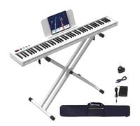 OYAYO Piano numérique à 88 touches, touches tactiles semi-lestées pleine taille, Bluetooth MIDI, support en X et pédale de sustain, clavier portable pour la pratique à la maison, adapté aux voisins