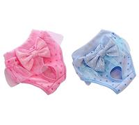 Oyccen 2 pièces Lavables Hygiéniques Pantalons Chiots Physiologiques Culotte Réutilisables Couches pour Petits Chiens