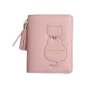 Oyccen Chat Mignon Portefeuille Femme Porte-Monnaie Gland Fermeture Éclair Pochette Court Porte-Cartes