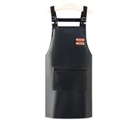 Oyccen Femmes Tablier en Cuir PU, Tablier de Cuisine Réglable avec Poches, Hommes Imperméable Tabliers de Travail pour Cuisson, Pâtisserie, Barbecue