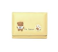 Oyccen Mignon Ours Petit Portefeuille Femme Porte Monnaie en Cuir PU Porte-Cartes Portefeuille Mince Sac d'argent pour Filles