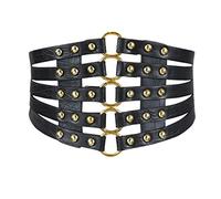 Oyccen Retro Creux Ceinture Large Élastique Robe Décoration Ceintures Serre- Corset,Noir,Taille unique