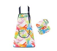 Oyccen Tablier Enfant Imperméable, Tablier de Peinture avec Manches, Enfants Tablier de Cuisine Réglable pour Artisanat, Peinture, Cuisson, Pâtisserie