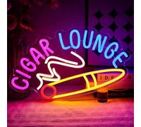 OYCGZV Cigar Lounge - Panneau néon LED - Panneau mural USB - Pour réception, chambre, fumeur, magasin, bar, cave, magasin, maison, affaires, pub, fête