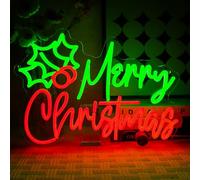 OYCGZV Frohe Weihnachten Panneau néon Merry Christmas Panneau néon LED Inscription murale Neon Sign USB Panneau LED pour Nouvel An Festival Fête Maison Restaurant Bar Club Chambre Fêtes Déco