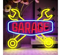 OYCGZV Garage - Panneau néon LED coloré - Panneau mural néon - USB - Check Engine - Pour homme, cave, voiture, garage, atelier de réparation - Cadeau pour père, mari, amis