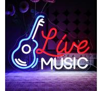 OYCGZV Panneau lumineux néon en forme de guitare pour décoration murale - Lampe murale LED USB pour bar, studio de musique rock, bureau, garage, chambre, magasin, maison