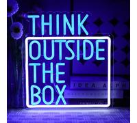 OYCGZV Panneau néon Think Outside The Box Panneau Néon Think pour décoration murale Lampe murale néon LED pour salle d'étude salle de classe salle de réunion salle de réunion de gestion bureau