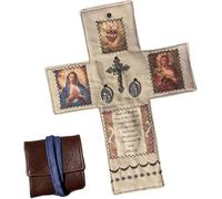 OYCXXCX Autel catholique portable fait main pour la prière et la dévotion quotidiennes, cadeau chrétien, autel de voyage de poche avec croix et chapelet, compagnon de foi, pour les voyages et la (E)