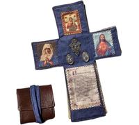 OYCXXCX Autel catholique portable fait main pour la prière et la dévotion quotidiennes, cadeau chrétien, autel de voyage de poche avec croix et chapelet, compagnon de foi, pour les voyages et la (A)