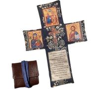 OYCXXCX Autel catholique portable fait main pour la prière et la dévotion quotidiennes, cadeau chrétien, autel de voyage de poche avec croix et chapelet, compagnon de foi, pour les voyages et la (C)