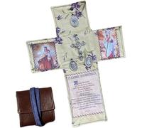 OYCXXCX Autel catholique portable fait main pour la prière et la dévotion quotidiennes, cadeau chrétien, autel de voyage de poche avec croix et chapelet, compagnon de foi, pour les voyages et la (B)
