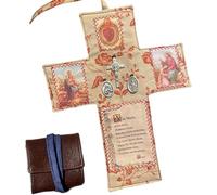 OYCXXCX Autel catholique portable fait main pour la prière et la dévotion quotidiennes, cadeau chrétien, autel de voyage de poche avec croix et chapelet, compagnon de foi, pour les voyages et la (D)