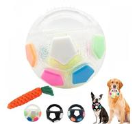 OYCXXCX Ballon de Football pour Chien en TPR, Balle apaisante avec poignée, Jouet interactif, Balle Flottante et couineuse, Convient à Tous Les Chiens, Jeu interactif et Amusant (1PC-White)