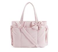 OYCXXCX Sac fourre-tout à nœud pour femmes, sac à bandoulière matelassé léger, sac à main élégant pour le travail, les voyages (PINK)