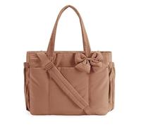 OYCXXCX Sac fourre-tout à nœud pour femmes, sac à bandoulière matelassé léger, sac à main élégant pour le travail, les voyages (BROWN)