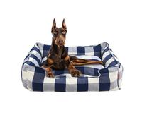 Oye Human Lit pour Chien et Chat avec Housse Lavable | Lit en Coton pour Chiens et Chats | Petit, Moyen et Grand | Coussins Amovibles | Facile à Laver | Pur Coton et Non Toxique (L)