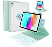 OYEEICE Étui de clavier anti-alloff pour iPad 10e génération 2022/A16 11e génération 2025 (10,9/11"), clavier élargi pour iPad 11/10 génération (vert, style rotatif à 60°)